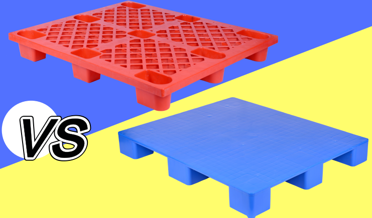 九腳塑料托盤批發(fā)？選網(wǎng)格還是選平板是個問題